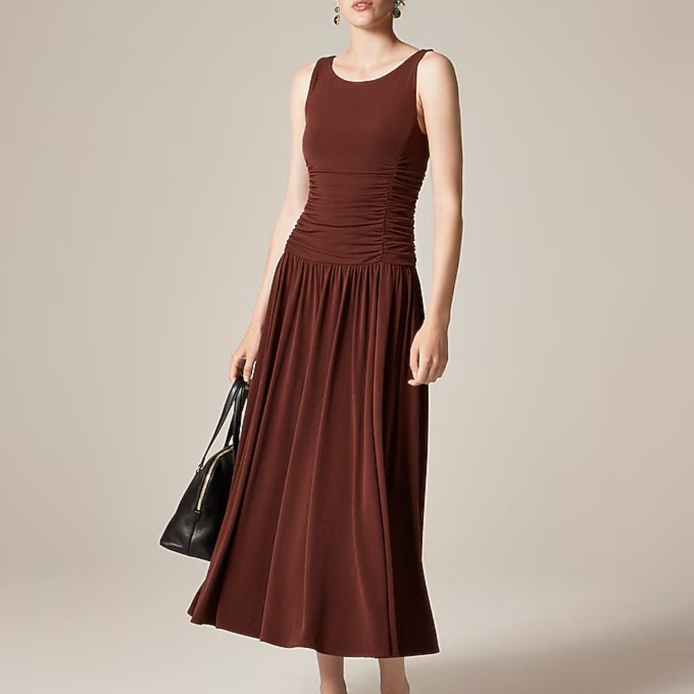 J. Crew Drop-waist boatneck Sleeveless Dress in matte jersey